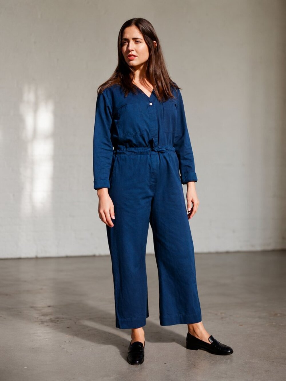 MICAELA GREG 100% Cotton Blue Tie Coverall Made in USA